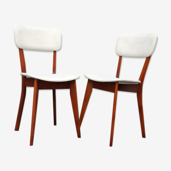 Wooden and skai chairs from the 1950s