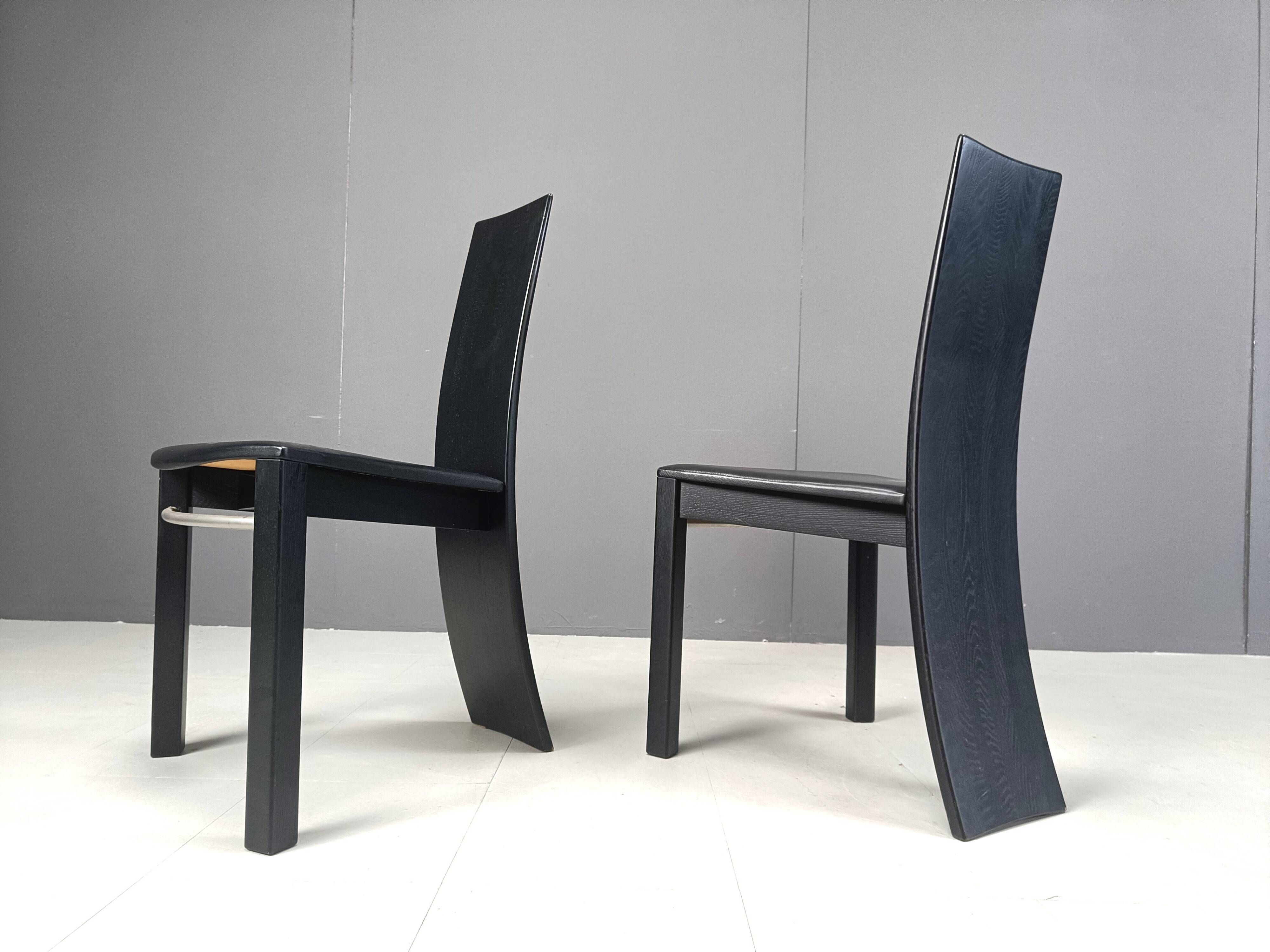 Vintage curved wooden dining chairs, 1980s