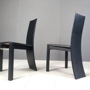 Vintage curved wooden dining chairs, 1980s