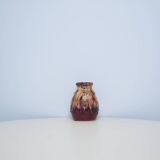 vintage brown & beige dripping West Germany vase (2)