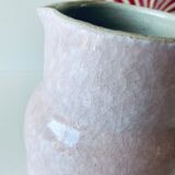 Pitcher in pink glazed ceramic