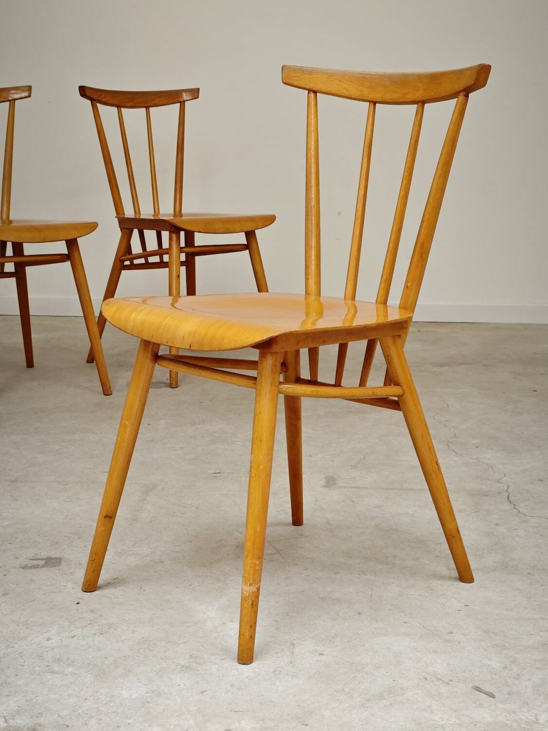 Set of 4 wooden dining chairs by Tatra Nabytok 1960