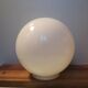 Globe vintage round lamp in white opaline suspension ceiling light
