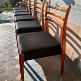 6 Scandinavian teak chairs from the 60