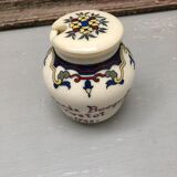 Mustard pot bocquet yvetot with flower pattern
