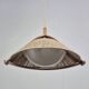 Wabi sabi sisal and plywood pendant lamp by Temde, Switzerland 1960s