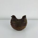 Vintage stoneware hen vase, flower pick