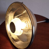 Lampe Bauhaus en verre mercurisé suspension industrielle chromée.