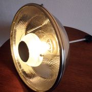 Old Bauhaus lamp in mercurized glass chrome industrial suspension.
