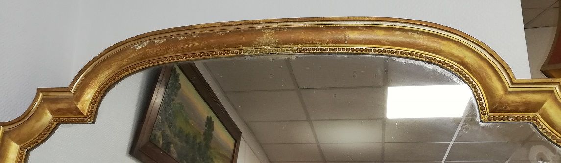 Old mirror Louis xvi style gilded wood stucco xixeme