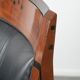 Black leather Art Deco design armchair in good condition