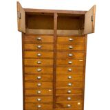 vintage industrial wooden drawer cabinet / archive cabinet