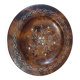 Wooden thuya catchall enhanced with metal wire and mother-of-pearl.