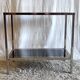 Chrome/gold metal and black/gold glass console - 70s/80s