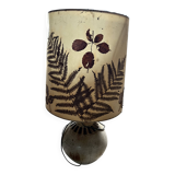 Vintage handmade lamp 1970 - natural leaf shade & base