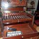 Cigar cabinet / Cigar box in burl wood and decorative bronze
