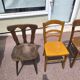 Set of 6 mismatched vintage wooden bistro chairs