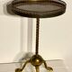 Neo classic brass and mahogany pedestal table