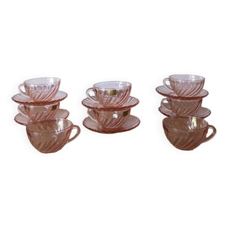 Rosaline tea or coffee service, Arcoroc, France, year 70/80