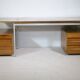 Mid-Century Behr Desk in Walnut with 2 Drawer Containers, Germany, 1970s