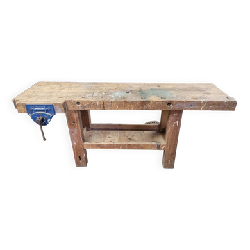 Solid oak carpenter's workbench