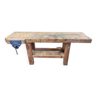 Carpenter's workbench in old solid oak - 2m