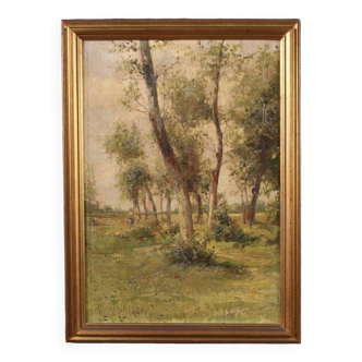 Tableau paysage signé par M. Gheduzzi des années 40