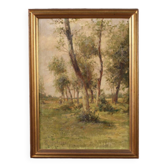 Painting landscape signed by M. Gheduzzi from the 40s