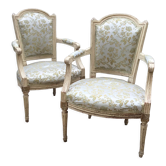 Pair of Louis XVI period cabriolet armchairs