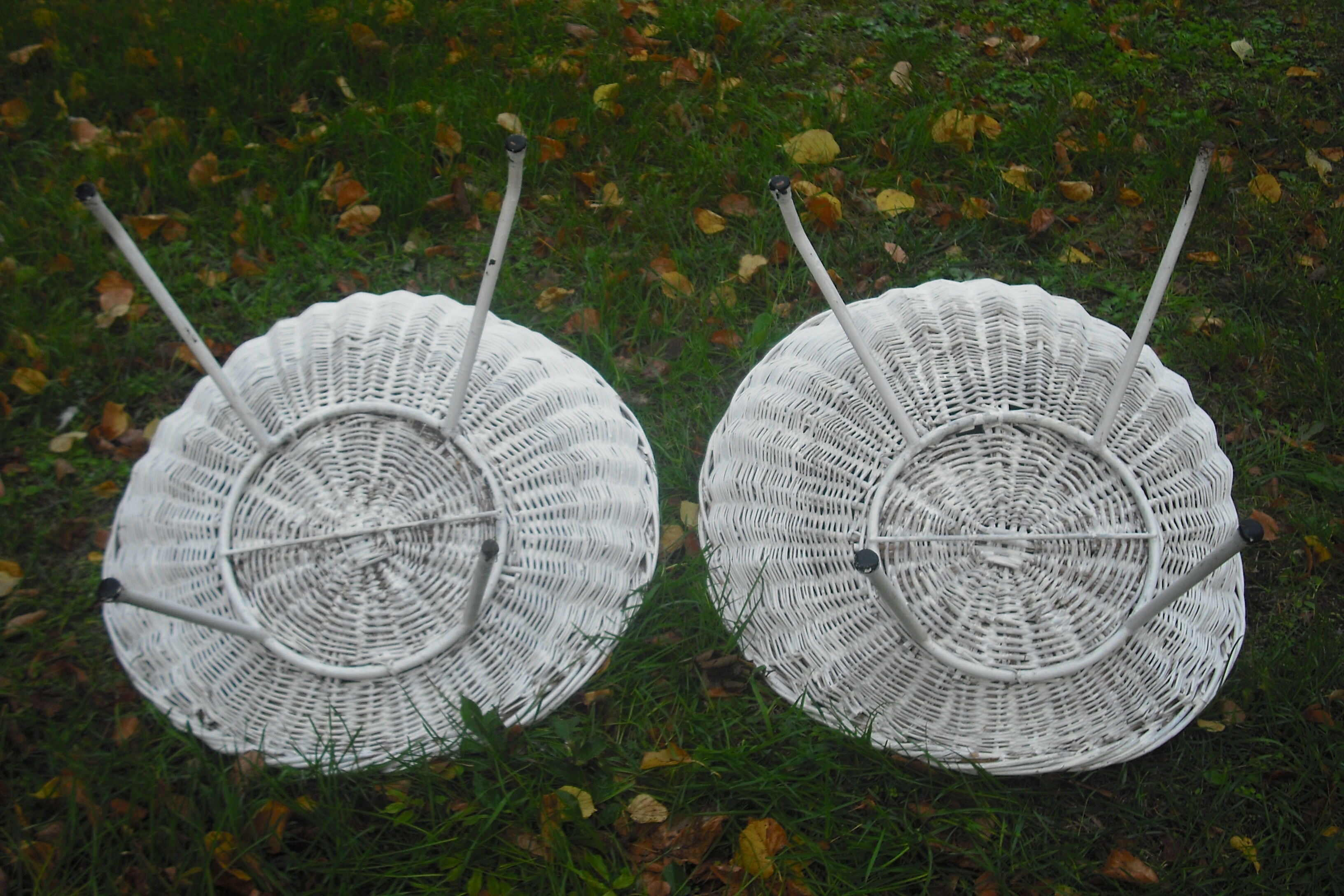 Pair of rattan basket chairs