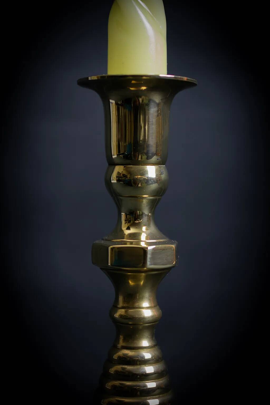 Pair of Victorian copper and brass candlesticks