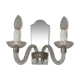 Wall applique, two-pointed glass chandelier, chiseled mirror and steel, 20th