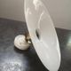 Old white opaline wall lamp with art deco porcelain foot 1930