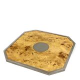 Tommaso Barbi, Hollywood regency burl wood tray, Italy 1970s