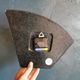 Vintage formica clock silent asymmetrical wall pendulum "Vedette noir"