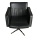 Black swivel club armchair in faux leather with golden metal base, Czechoslovakia 1960s.