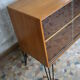 Showcase storage teak vintage 1960 with hairpin legs
