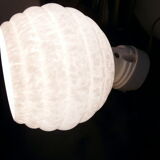 Clichy glass wall lamp with porcelain support 50s