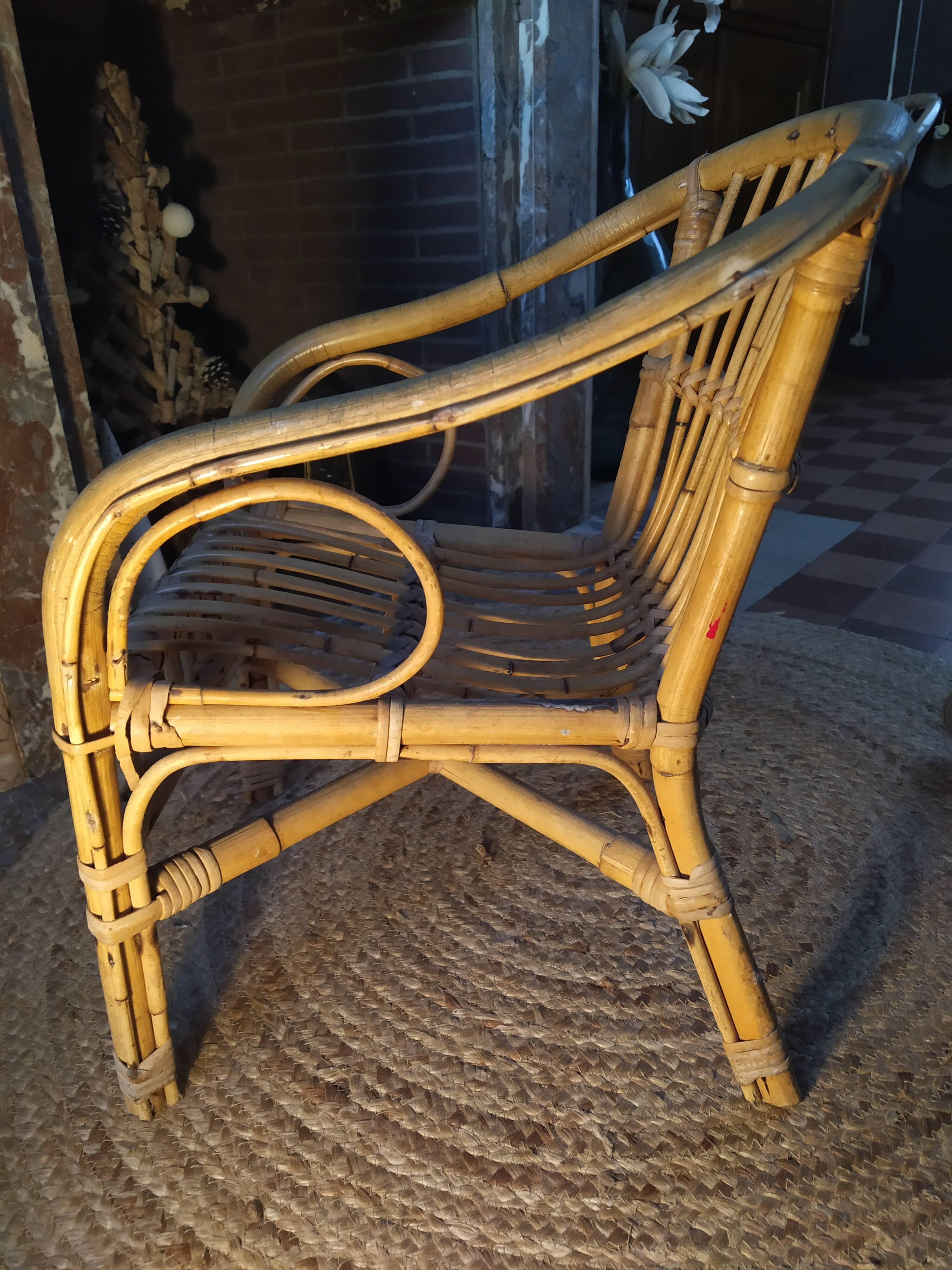 Children's rattan armchair