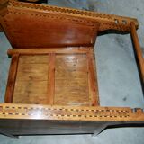 Vintage wooden veranda armchairs with inlaid marquetry 1930s