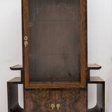 Art Dèco Italian Walnut Vitrines or Bar Display Cabinet, 1925