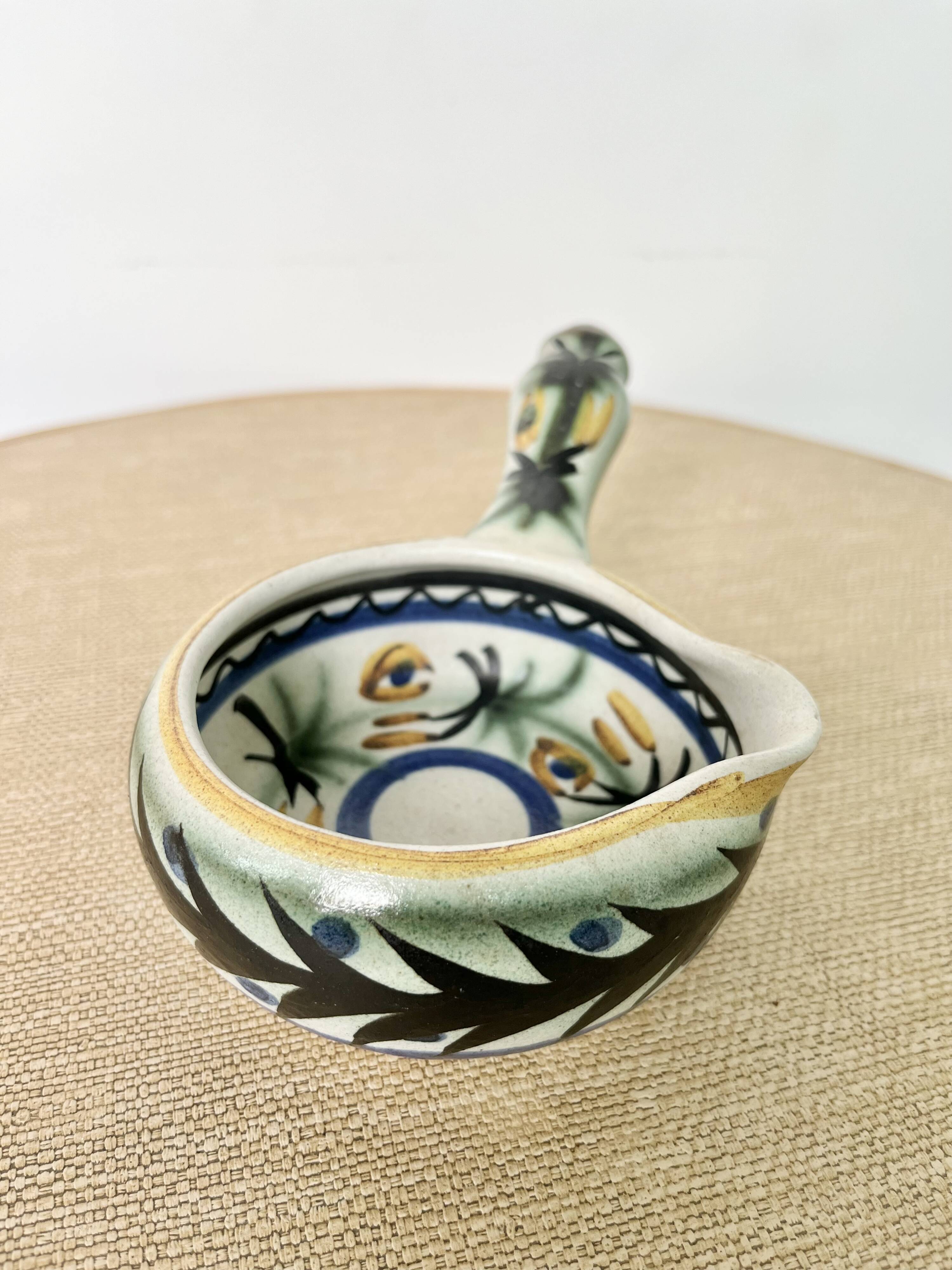 Keraluc Quimper ceramic frying pan 1970