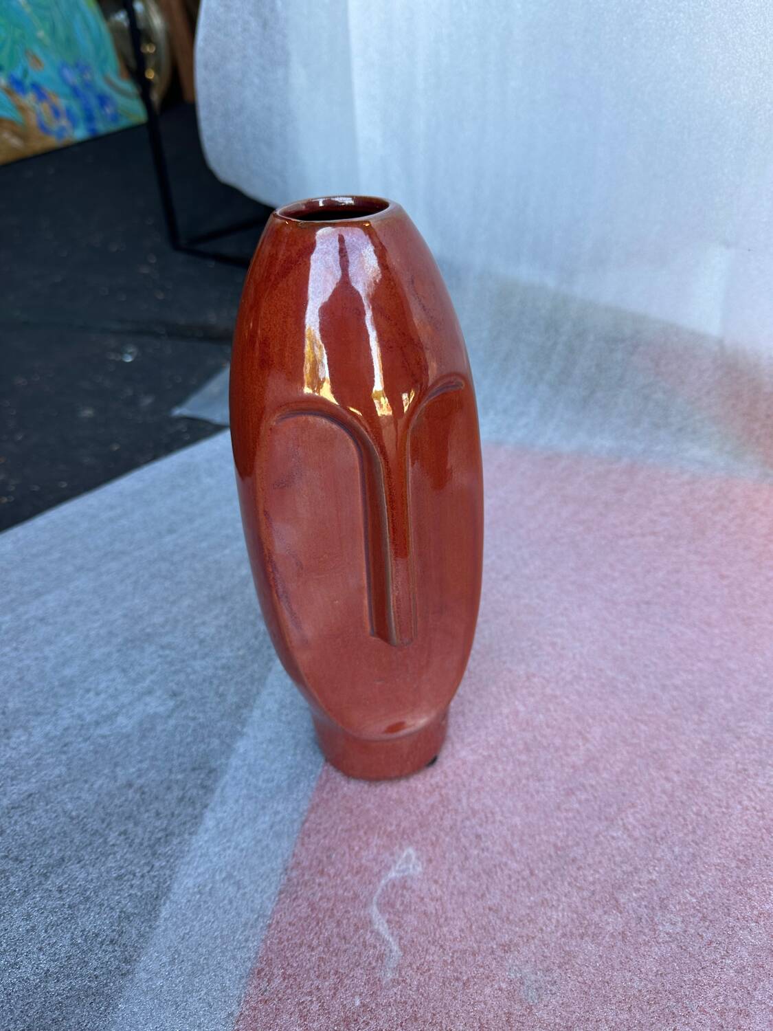 Red designer vase