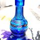 Vase en verre bleu