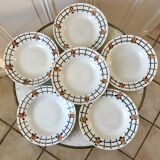 Set of 6 hollow plates badonviller geometric patterns 30s