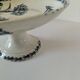 KG Lunéville footed plate with blue carnation decoration, 1880-1910