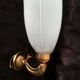 Golden brass wall light with glass tulip - dolphin pattern bathroom lamp
