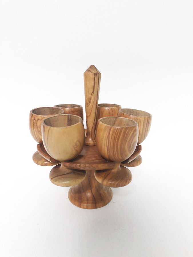 Set of wooden coquetiers, 1970