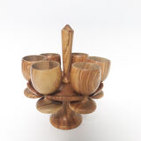 Set of wooden coquetiers, 1970