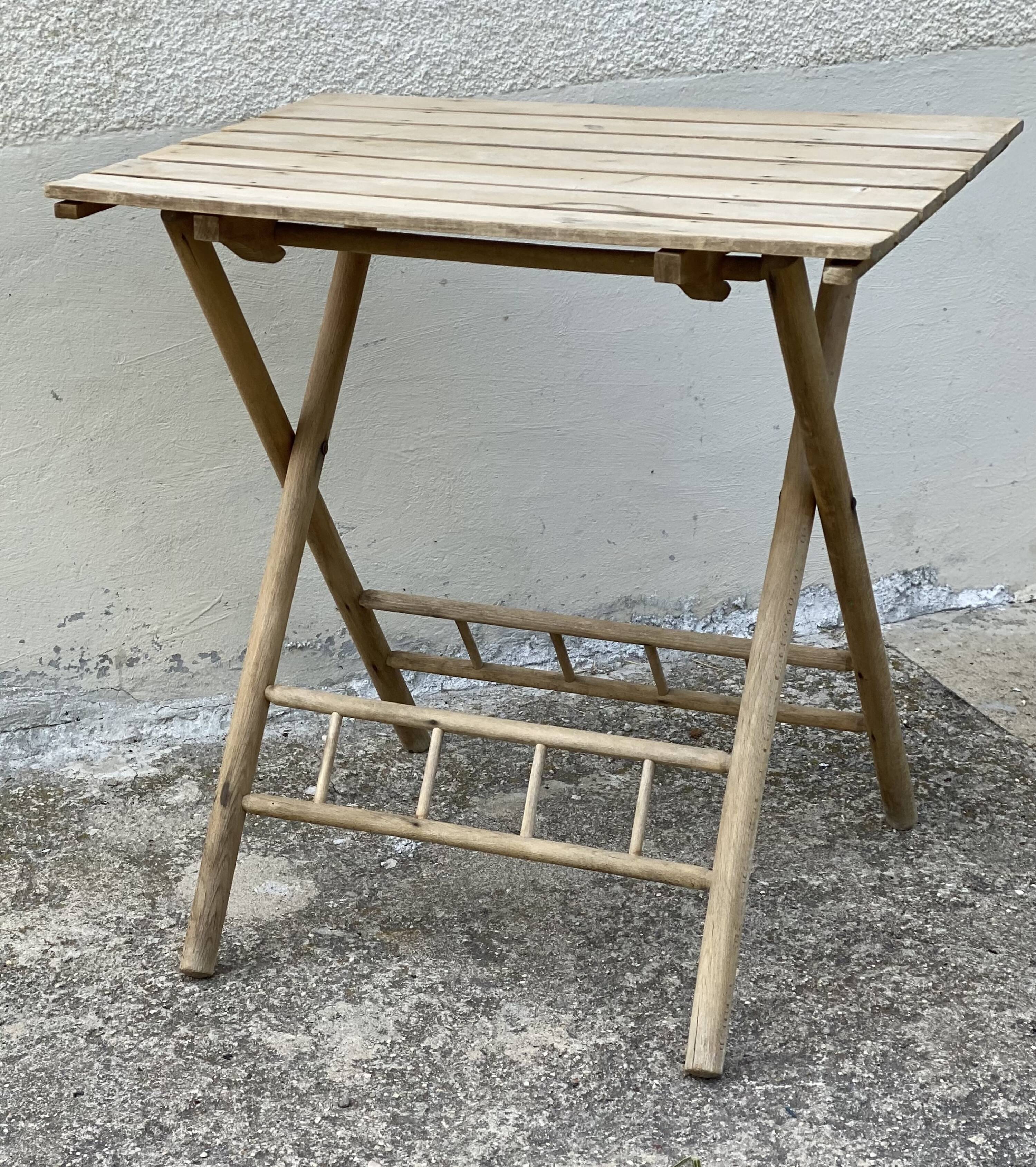 Vintage 1960 folding wooden table